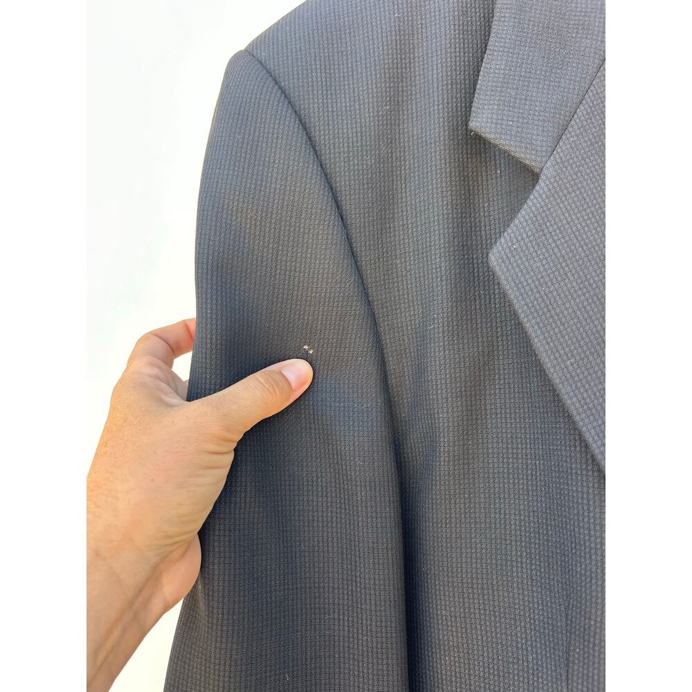 Vintage Yves Saint Laurent Oversized Blazer Jacket Black YSL Logo Monogram XL - Picture 11 of 12